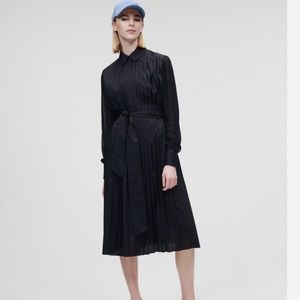 Karl lagerfeld pleated shirt dress with belt. NWT.
